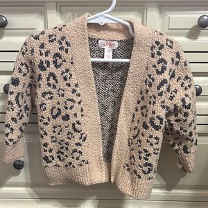 Cat & Jack Animal Print Cardigan - Beige and Black